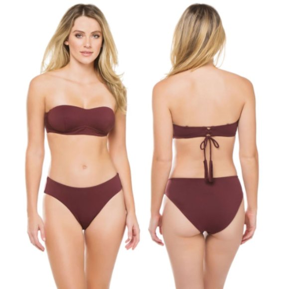 $220 NWT SKIN x Barneys Burgundy Bikini 2 pc SET - Picture 10 of 11